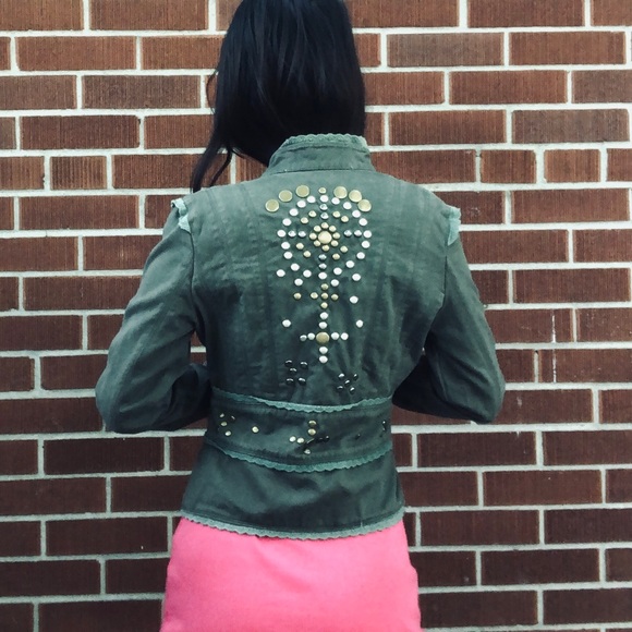 Miss Me (Buckle) Military-style Studded Jacket - Picture 2 of 7